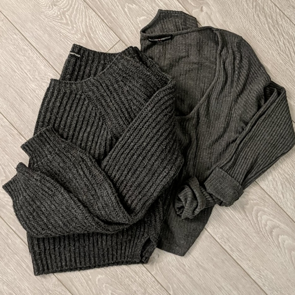 Brandy Melville Tops - Brandy Melville bundle chunky sweater & ribbed top